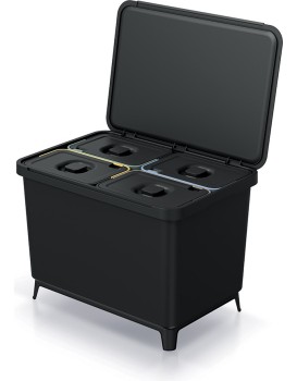 Odpadkový koš SYSTEMO 4x10 L černý