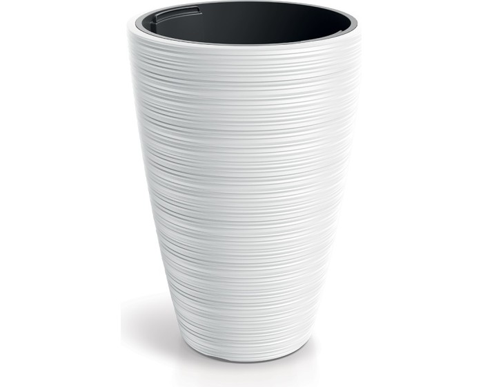 Plastový květináč Venas Round bílý II
