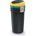 Sada kulatých odpadkových košů COMPACTO FLAS 3x 25 L černá