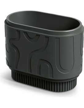 Plastový květináč FOLKAS ROUNDOS CASE tmavě šedý