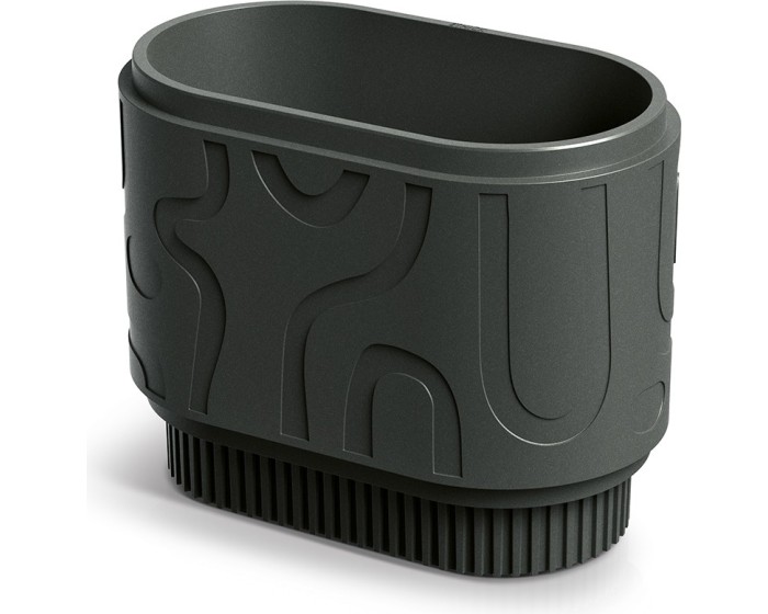 Plastový květináč FOLKAS ROUNDOS CASE tmavě šedý