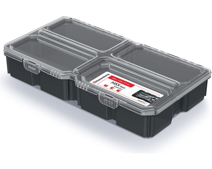 Organizér MESX BOX 28,5x15,8x5,7 cm transparentní/černý