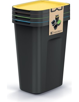 Sada odpadkových košů COMPACTO FLAS 4x 35 L černá