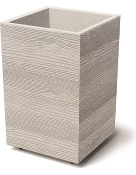 Květináč MADERAN SQUARE HIGH ECO WOOD 38,5 cm bílý
