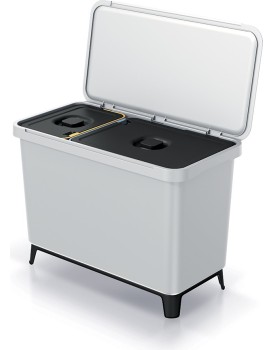 Odpadkový koš SYSTEMO 10 L + 23 L světle šedý