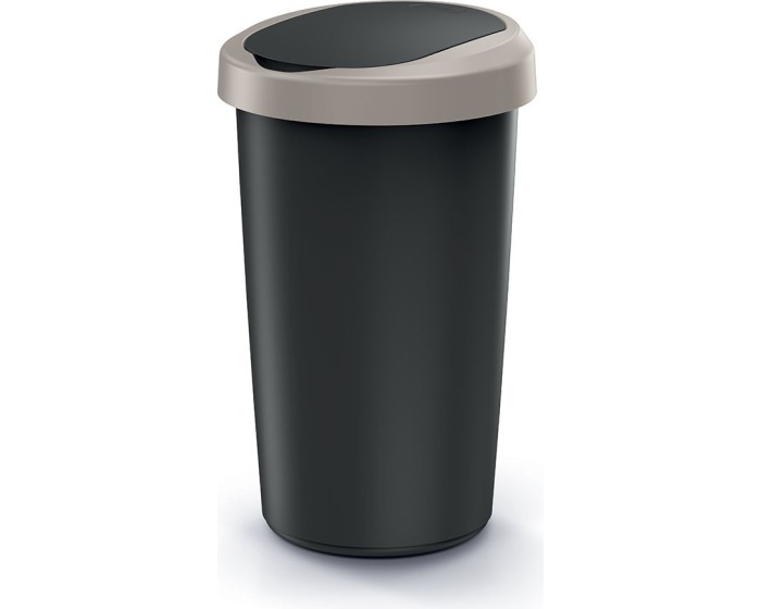 Odpadkový koš COMPACTO 50 L černý/hnědý