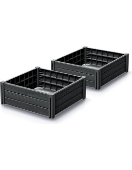 Sada 2 ks vyvýšených záhonů Bas Planty 61,8 cm antracitová