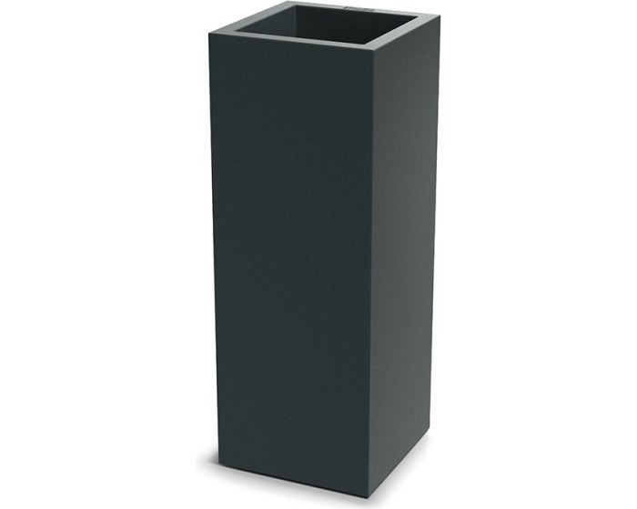Plastový květináč CUBLASO SQUARE SLIM 29 cm tmavě šedý