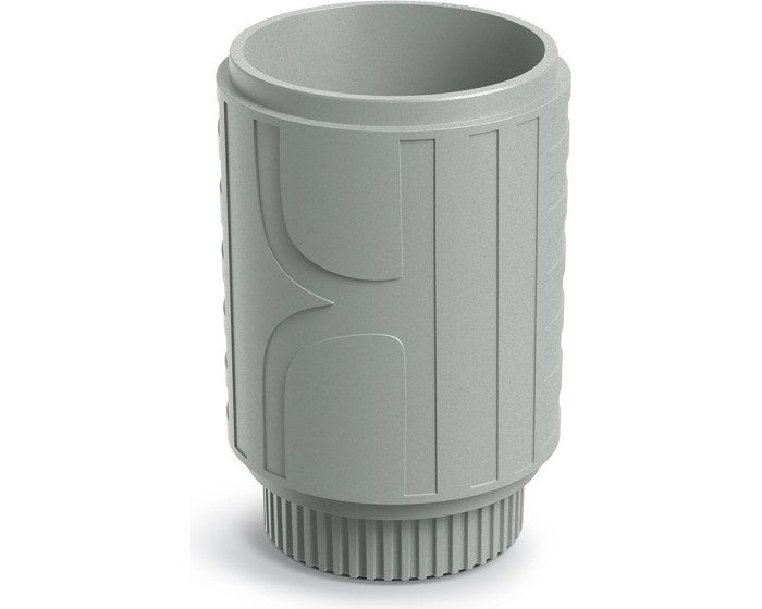 Plastový květináč FOLKAS ROUNDOS MIDL 40 cm betonově šedý