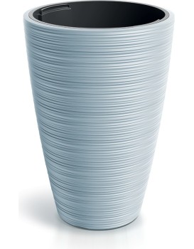 Plastový květináč Venas Round světle šedý II