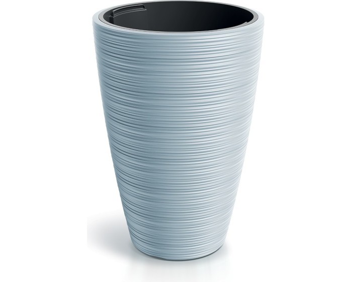 Plastový květináč Venas Round světle šedý II