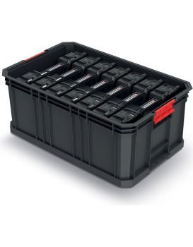 Dílenský box s organizéry 7 ks MODIXX 52 x 32,9 x 21 cm černo-červený