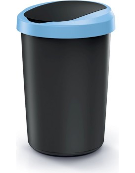 Odpadkový koš COMPACTO 40 L černý/světle modrý