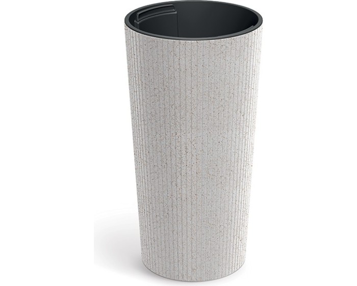 Květináč Lamie Slim Eco Wood bílý