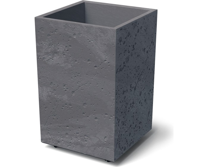 Plastový květináč SIERRAS SQUARE HIGH BETON EFFECT 38,5 cm marengo