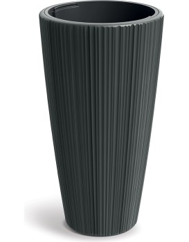 Plastový květináč OROS 39 cm tmavě šedý matný