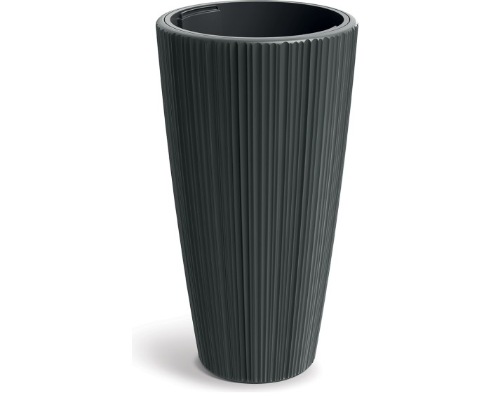 Plastový květináč OROS 39 cm tmavě šedý matný