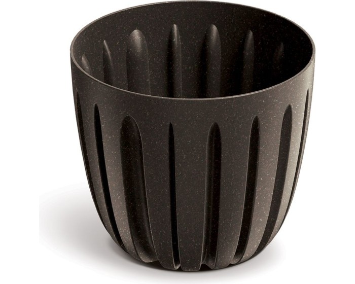 Plastový květináč WARIOS ECO WOOD kávový matný