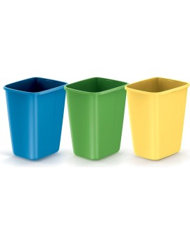 Sada 3 odpadkových košů COMPACTO SORTE 3x 9 L černá
