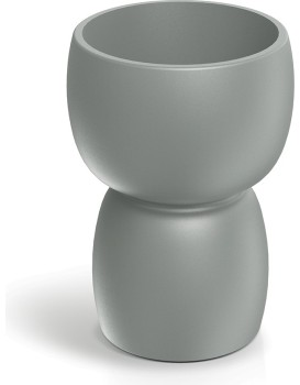 Plastový oboustranný květináč DUALOS ROUNDOS betonově šedý