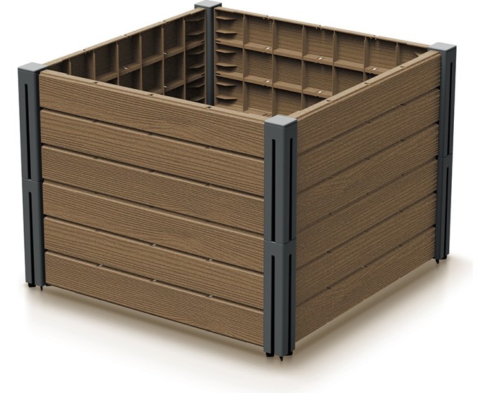 Sada 2 ks vyvýšených záhonů Bas Planty 61,8 cm hnědá