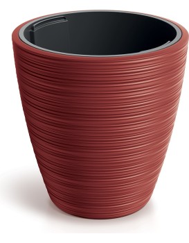 Plastový květináč Venas Round červený