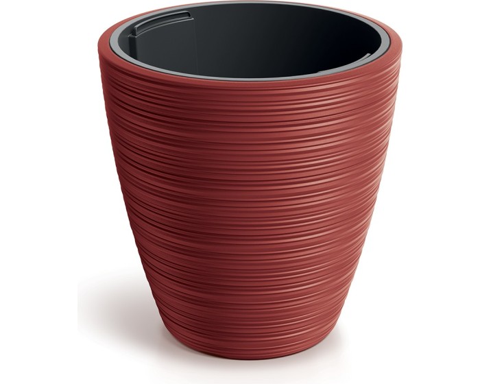 Plastový květináč Venas Round červený