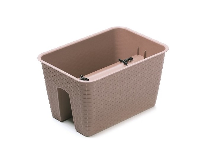 Truhlík na zábradlí RATONA mocca 40 cm