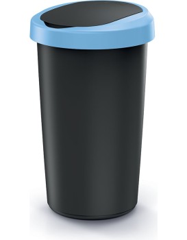 Odpadkový koš COMPACTO 25 L černý/světle modrý