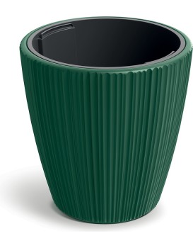 Plastový květináč OROS tmavě zelený matný