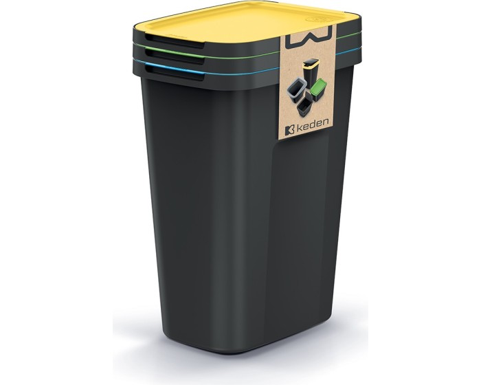 Sada odpadkových košů COMPACTO FLAS 3x 35 L černá