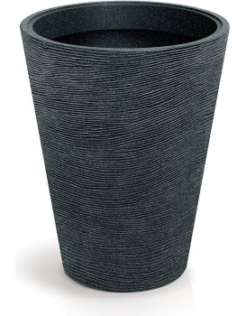 Plastový květináč TUBRAN ROUND MIDL 48 cm černý granit