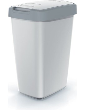 Odpadkový koš COMPACTO FLAS s víkem popelavě šedý/světle šedý