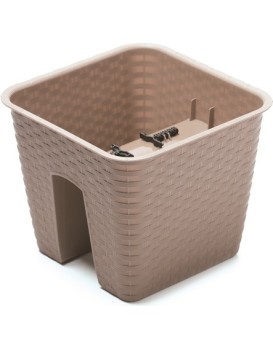 Truhlík na zábradlí RATONA mocca 28 cm