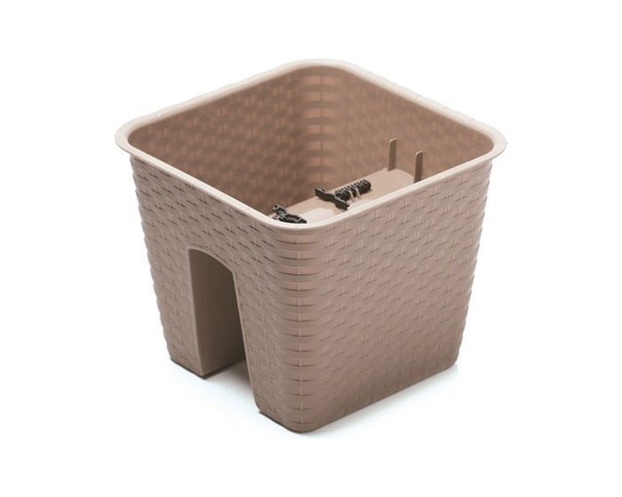 Truhlík na zábradlí RATONA mocca 28 cm