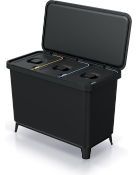 Odpadkový koš SYSTEMO 3x10 L černý