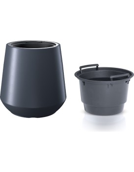 Květináč s vkladem HERO antracit 43,9cm
