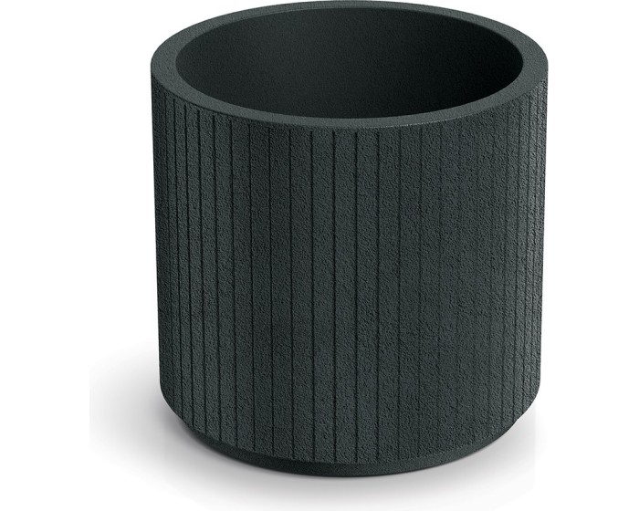 Plastový květináč COROS ROUND tmavě šedý