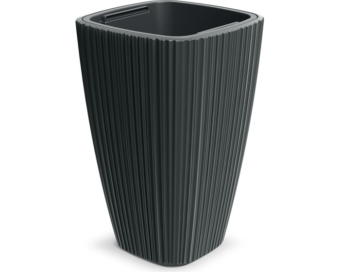 Plastový květináč OROS tmavě šedý