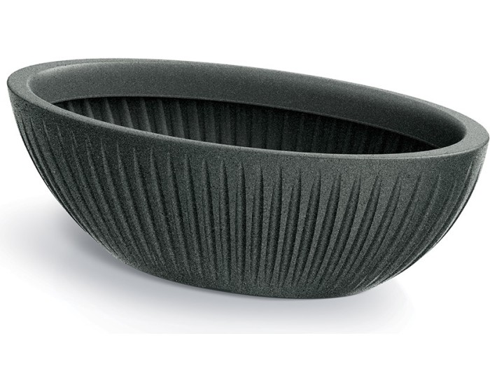 Oválný květináč LATIE 58 cm granitově černý