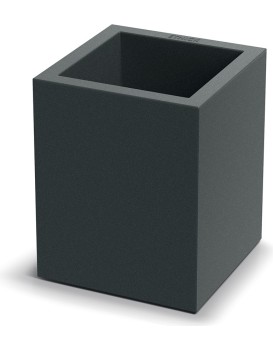 Plastový květináč CUBLASO SQUARE MIDL 29 cm tmavě šedý