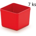 Sada úložných boxů 7 ks UNITEX 5,5 x 5,5 x 16,5 cm červená