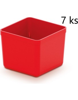 Sada úložných boxů 7 ks UNITEX 5,5 x 5,5 x 16,5 cm červená