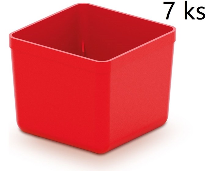 Sada úložných boxů 7 ks UNITEX 5,5 x 5,5 x 16,5 cm červená