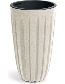 Plastový květináč Warios Eco Wood 29x50 cm bílý