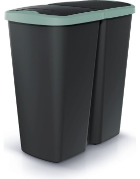 Odpadkový koš COMPACTO DUO černý/zelený