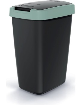 Odpadkový koš COMPACTO FLAS s víkem černý/světle zelený