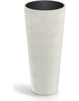 Plastový květináč TUBRAN ROUND SLIM pískový