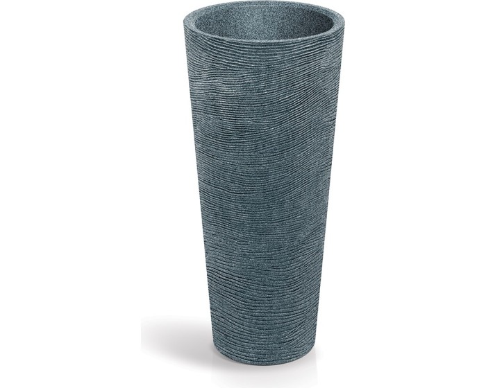 Plastový květináč TUBRAN ROUND SLIM I granitový