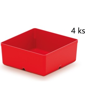 Sada úložných boxů 4 ks UNITEX 11 x 11 x 11,2 cm červená